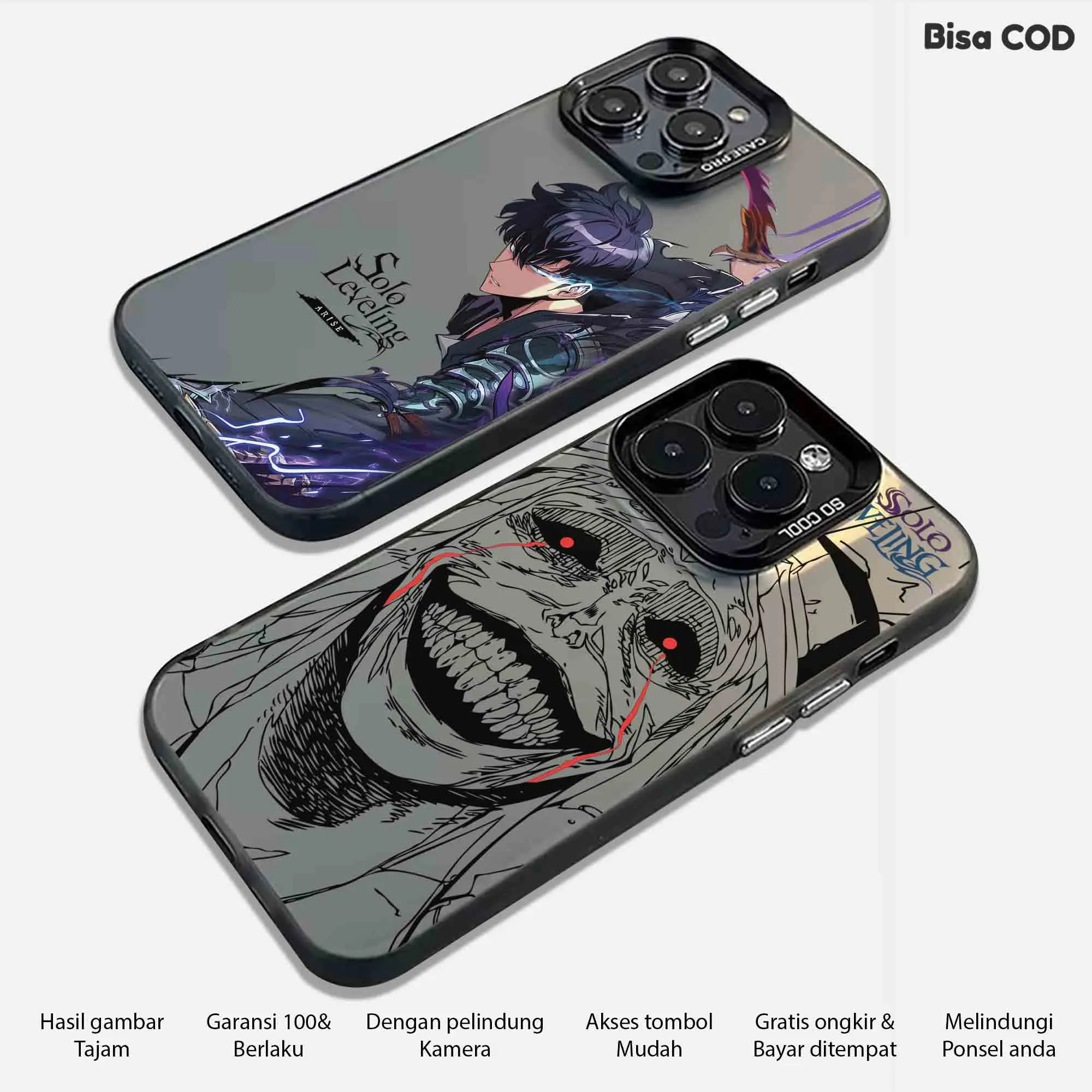 Case Xm Premium Matte Hard Casing - Case IMD - Case Hologram - Softcase Pelindung Kamera - Kesing Hp Motif SOLO LEVELING - Silikon - Cover