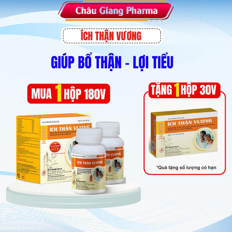   COMBO 1 THÁNG  Viên uống Ích Thận Vương hộp 180 viên - tặng hộp 30 viên - giúp bổ thận lợi tiểu 