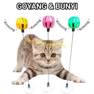 mainan kucing bergerak bola krincingan spring rat per goyang