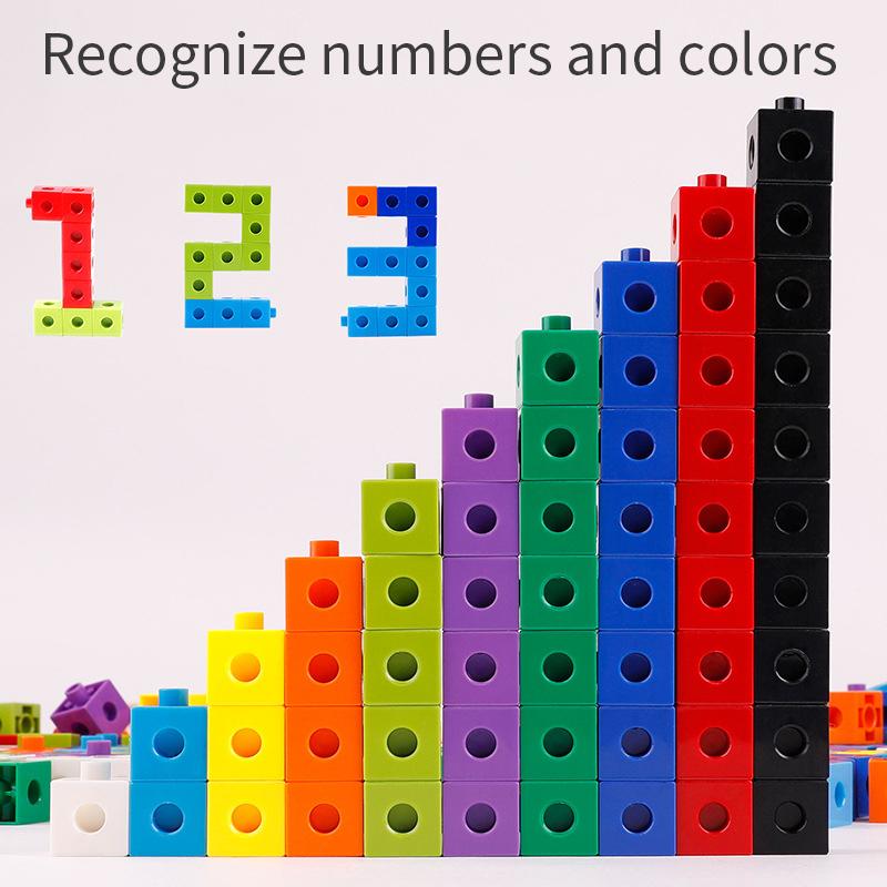 100 PCs Math Linking Cubes Number Blocks Snap,Children's variety ...