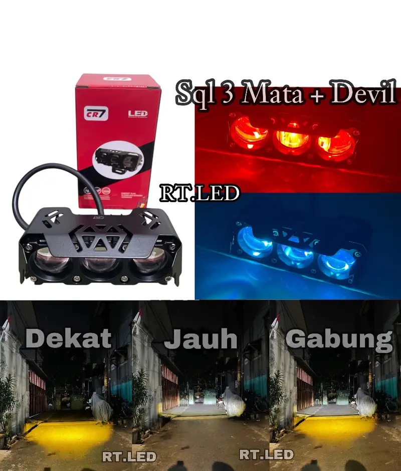 Product Introduction of Lampu Tembak SQL 3 Mata Plus Devil Eye Merah Laser Mini Alumunium Premium 0