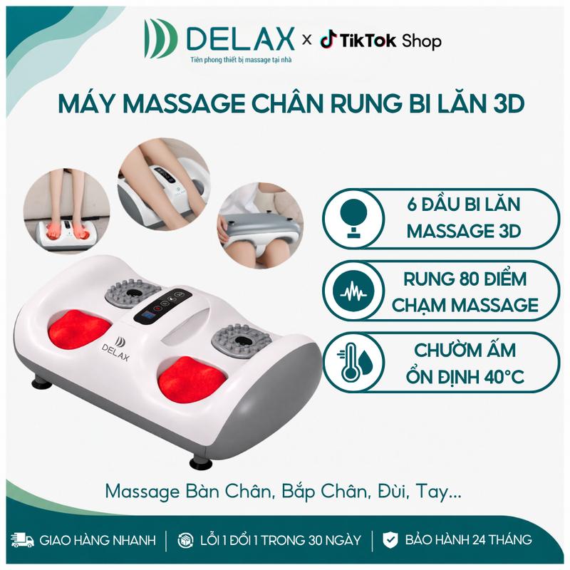 Máy Massage Bàn Chân DELAX Rung Toàn Chân Kết Hợp Bi Lăn 3D Chườm Ấm Hồng Ngoại Giảm Mỏi, Thư Giãn Chuyên Sâu MSC06