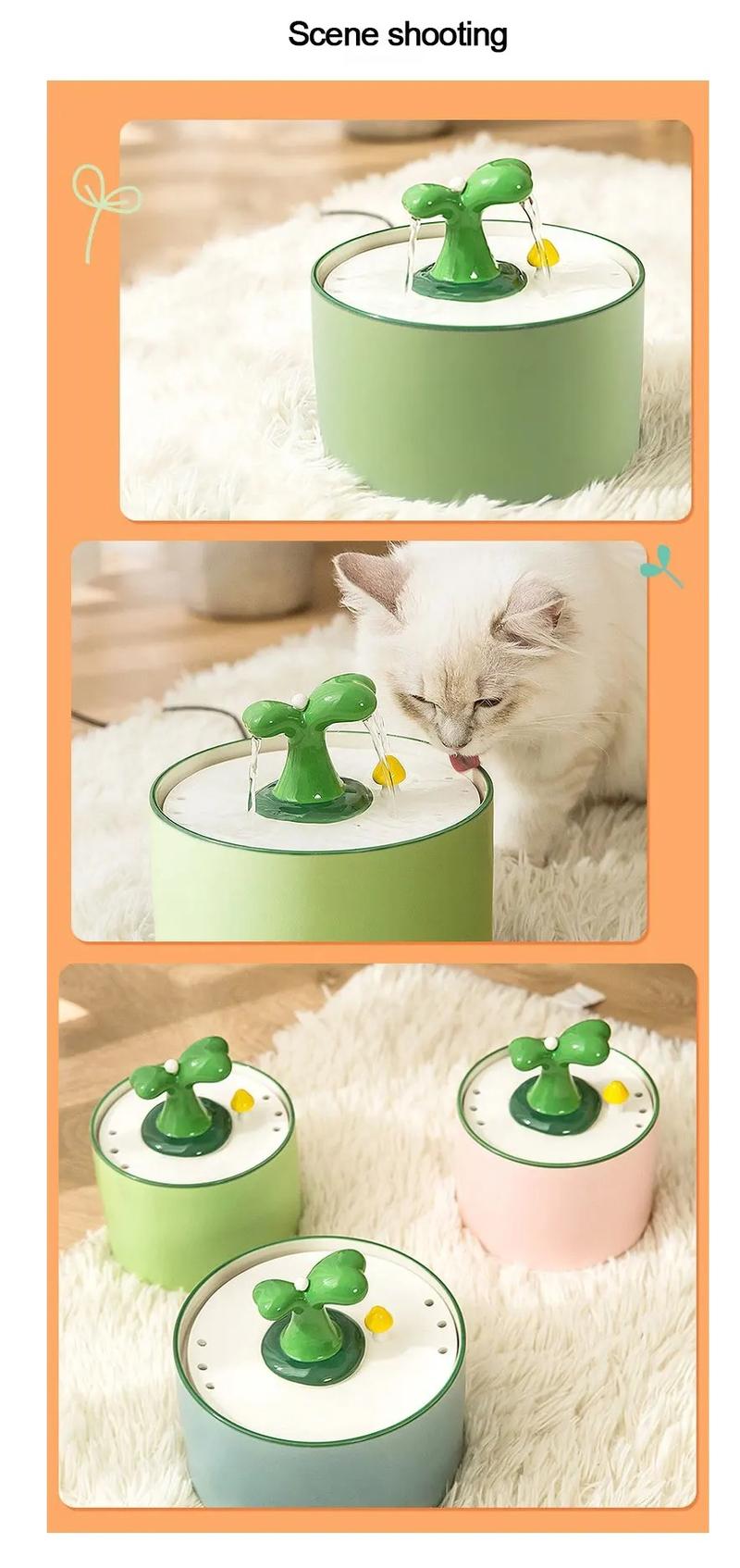 Product Introduction of Cat Electric Ceramic Water Dispenser with Filter and Live Water Circulation for Automatic Drinking - Pet Mobile Water Dispenser Supplies 10