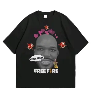 Kaos Distro Free Fire Kerja Bagus Regular fit cotton combad 30s.