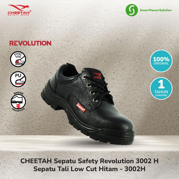 Gambar CHEETAH Sepatu Safety Revolution 3002 H Sepatu Tali Low Cut Hitam - 3002H - 5 dari Smart Power Solution Kota Administrasi Jakarta Barat Tokopedia