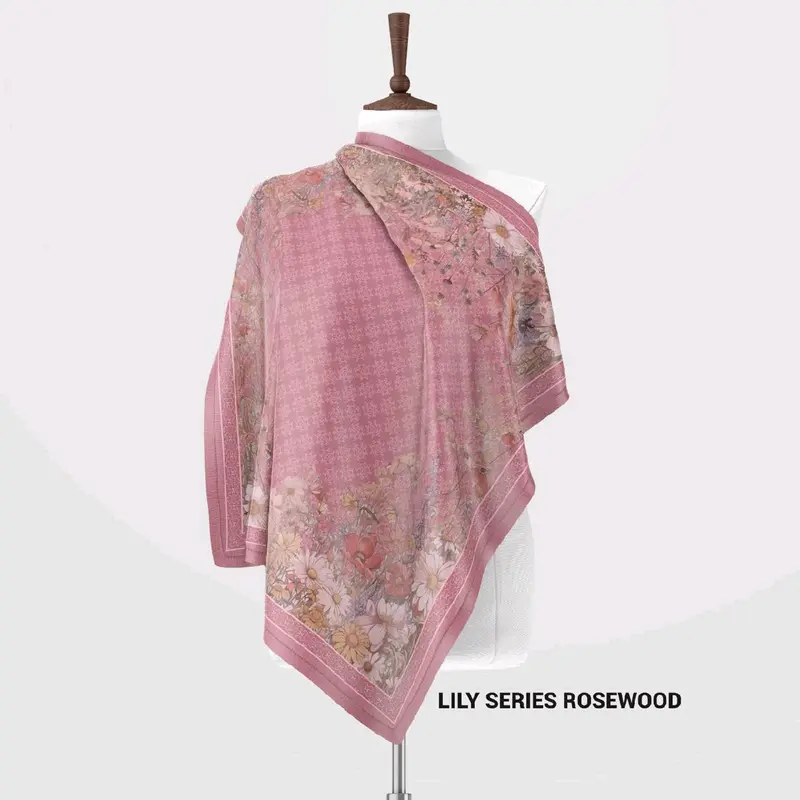 Voal Digital Print Kerudung Segi Empat Hijab Motif Sublim bonus bross cantik 2