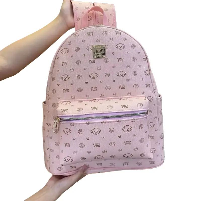 Balo Học Sinh Hoạ Tiết Cún chio Size To 40. Da PU Phong Cácg Trẻ Trung Năng Động - Dụng Tích Lớn Đựng Vừa A4 alat,apad,laptop sử dụng hằng ngày