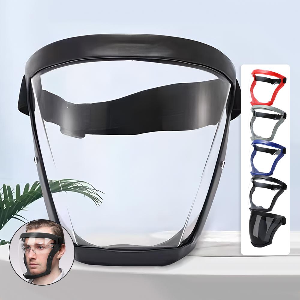 Pelindung Wajah Pelindung Wajah Penuh Masker Keselamatan Transparan Dengan Filter Tahan Percikan Minyak Penutup Kepala Anti-kabut Kacamata Pelindung Kerja Pelindung Wajah Pelindung Wajah Akrilik Topeng untuk bersepeda di luar ruangan Outdoor