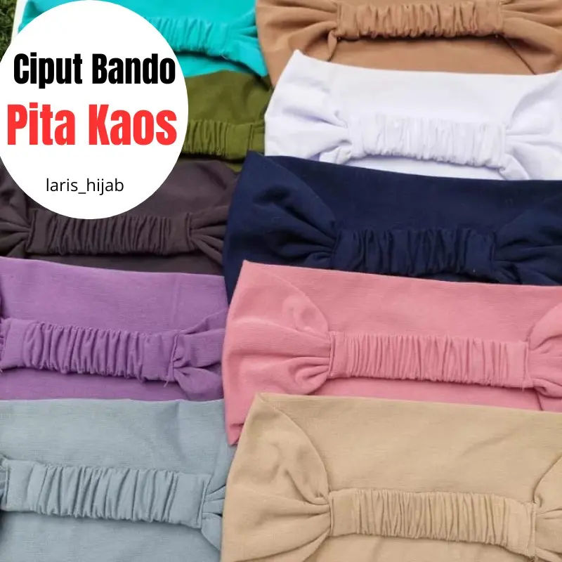 Ciput pita kaos bando karet belakang daleman kerudung anti pusing bandana hijab Dalaman Instan 0
