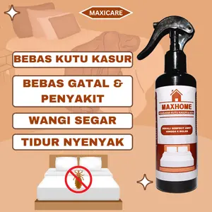 MAXHOME Pembasmi Tungau Anti Kutu Kasur Anti Virus Membasmi Bakteri dan Jamur Menyegarkan Linen Pembasmi Anti Tungau, Obat Kutu Kasur GUN KILLER SEROXIL WISELIE RACOON LINEN SPRAY