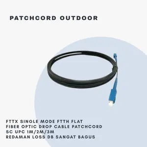 Patchcord Outdoor SC UPC 1M/2M/3M Diameter 3mm / Kabel Pathcore Patchcord Hitam Flat
