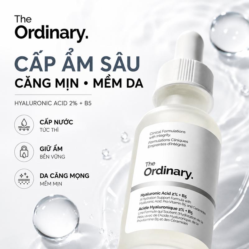 THE ORDINARY Hyaluronic Acid 2% + B5 Serum Cấp Ẩm Phục Hồi Da 30ml