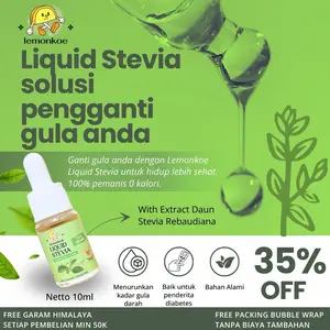 Lemonkoe Liquid Stevia Gula Stevia Cair 10ml 15ml 0 kalori pemanis untuk diet diabetes