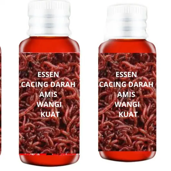 Essen Cacing Merah Darah Waterbased Amis Wangi Kuat untuk Ikan Air Tawar isi 60 ml