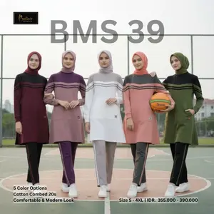 BELIEVE BMS 39 Hijab Sportwear / Setelan Kaos Olahraga Panjang Wanita Muslimah / OUTFIT Sport Senam Zumba Jogging Bulutangkis Padel