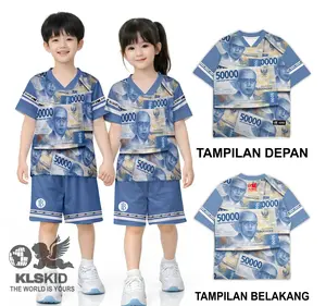 Setelan Jersey Anak Lucu Baju Anak Fullprint Usia 1–10 Tahun Oneset Gambar Uang Lucu Nyaman di pakai  KLSKID