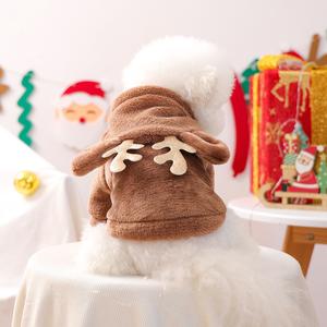 Ropa de Navidad de franela para mascotas, ropa para perros, gruesa y cálida para invierno, para Teddy Bichon Pomerania, perros pequeños