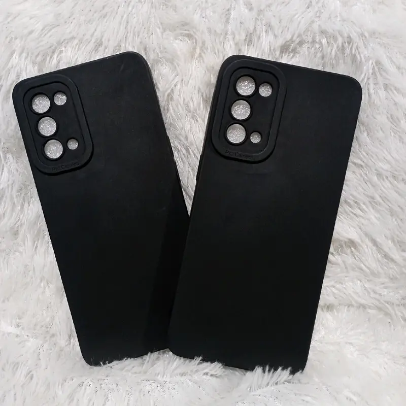 Softcase Casing OP RENO 5 Case silikon Macaron pro Camera bahan ful karet Hitam 1