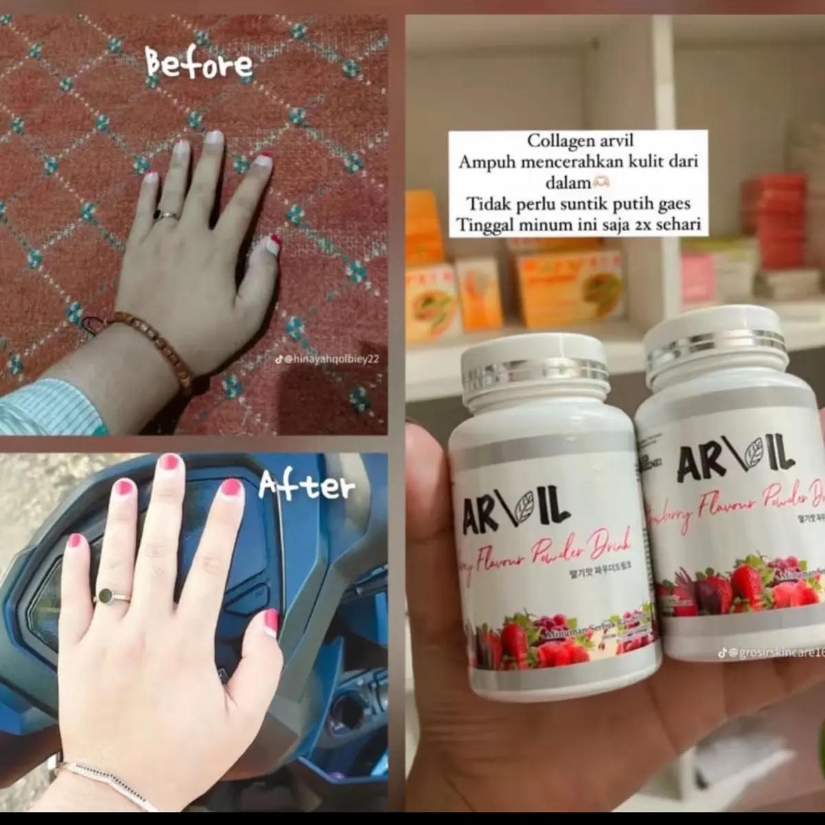 ARVIL GLUTA DRINK (GLUTA ARVIL)INFUS whitening halal aman BPOM