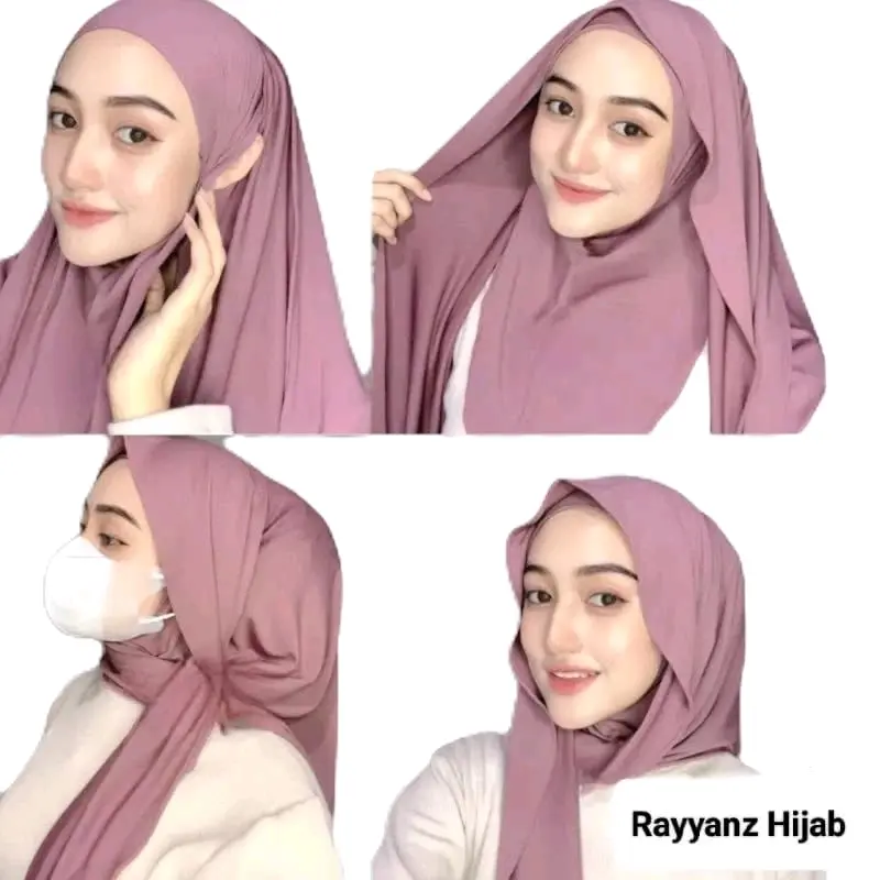 pashmina instan leher/pashmina kekinian/pashmina nutup leher/pashmina isntan/pashmina jersey Oval Jilbab Cantik Kerudung Rayon Wine spandex super soft nude