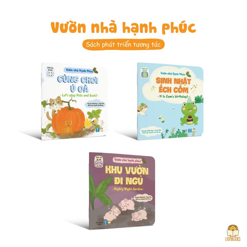 Sách - Bộ Vườn nhà Hạnh phúc 3 cuốn song ngữ Việt/Anh cho bé 0-6 tuổi - Lionbooks