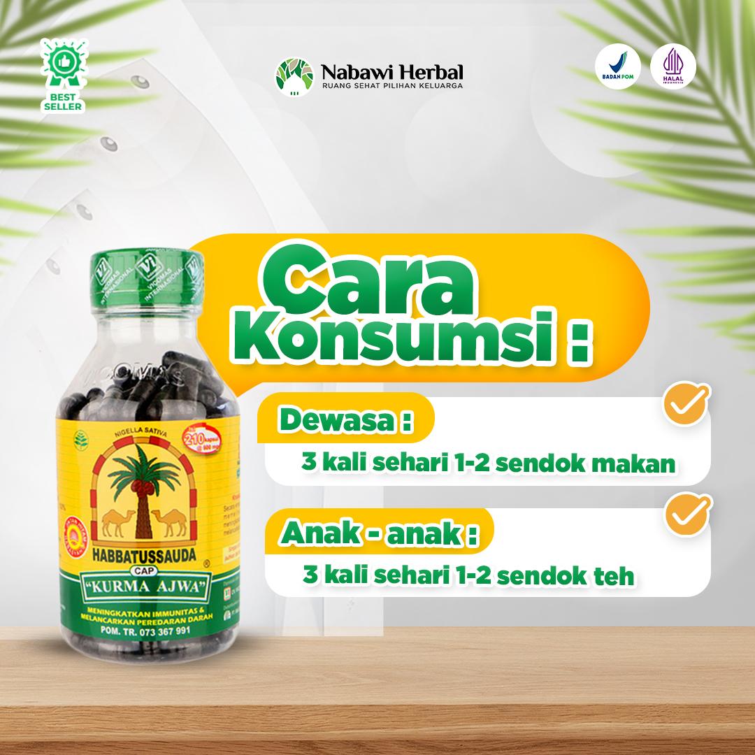CAP KURMA AJWA - Habbatussauda Cap Kurma Ajwa Serbuk Jintan Hitam - by nabawiherbal