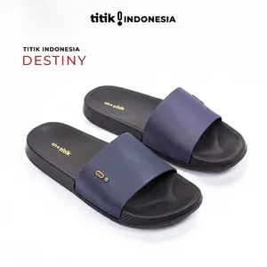 Sandal Polos Terbaru 2026 Hitam Pria Wanita Slip On Anti Licin Model Selop Ringan DESTINY Sendal Shoes Karet Cewek Cowok - TITIK