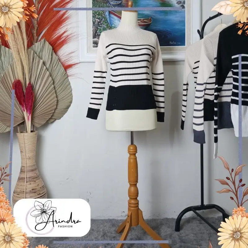 Baju Wanita Sweater Rajut Knit Top Long Sleeve Import Handini Fashion 2