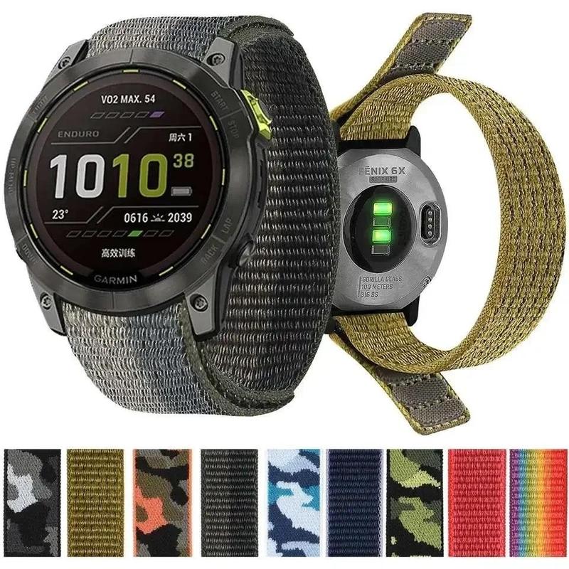 Dây đeo đồng hồ thông minh nylon móc dán 26 x 22 mm cho Garmin Fenix 7, 7X, 6X,…