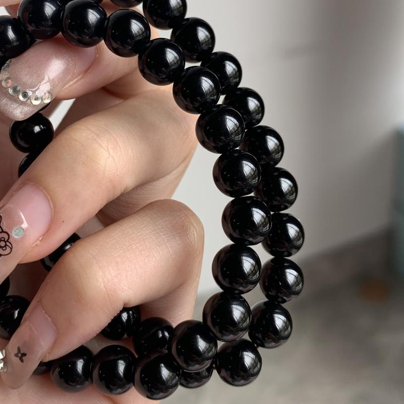 Product Introduction of Natural obsidian Bead Bracelet 8MM,10MM,12MM,14MM size obsidian bracelet 4