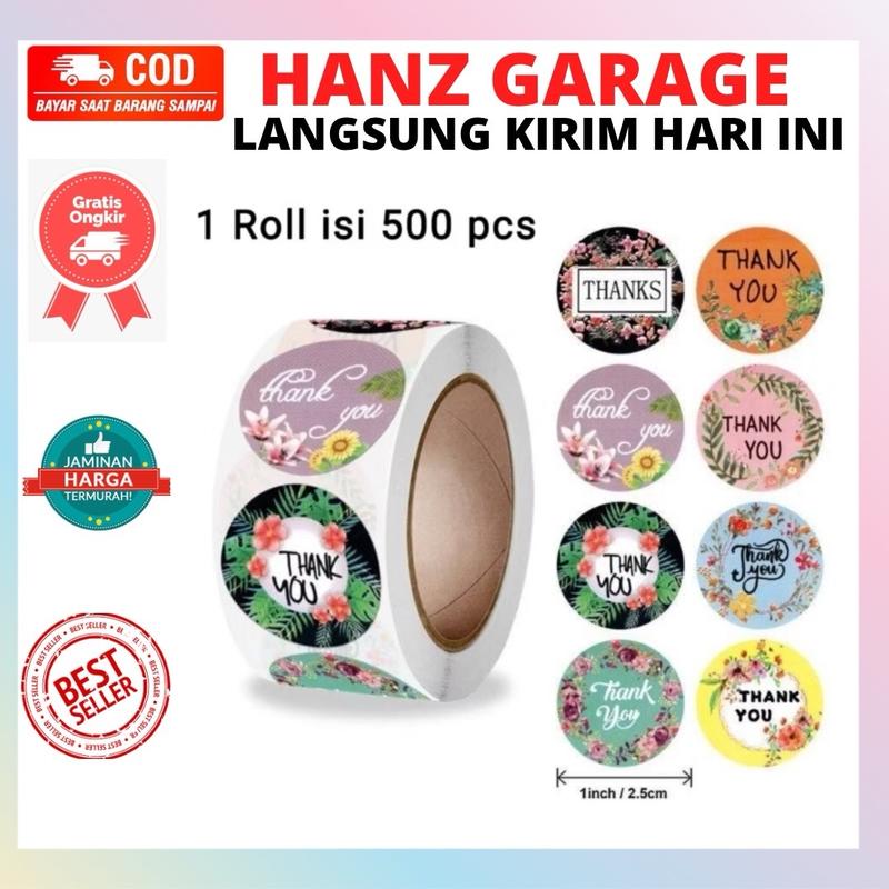 Sticker Thank You Roll Isi 500 Pcs Stiker Terima Kasih Warna Seal Label ...