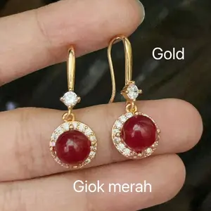 Anting giok wanita impor model terbaru dan terlaris