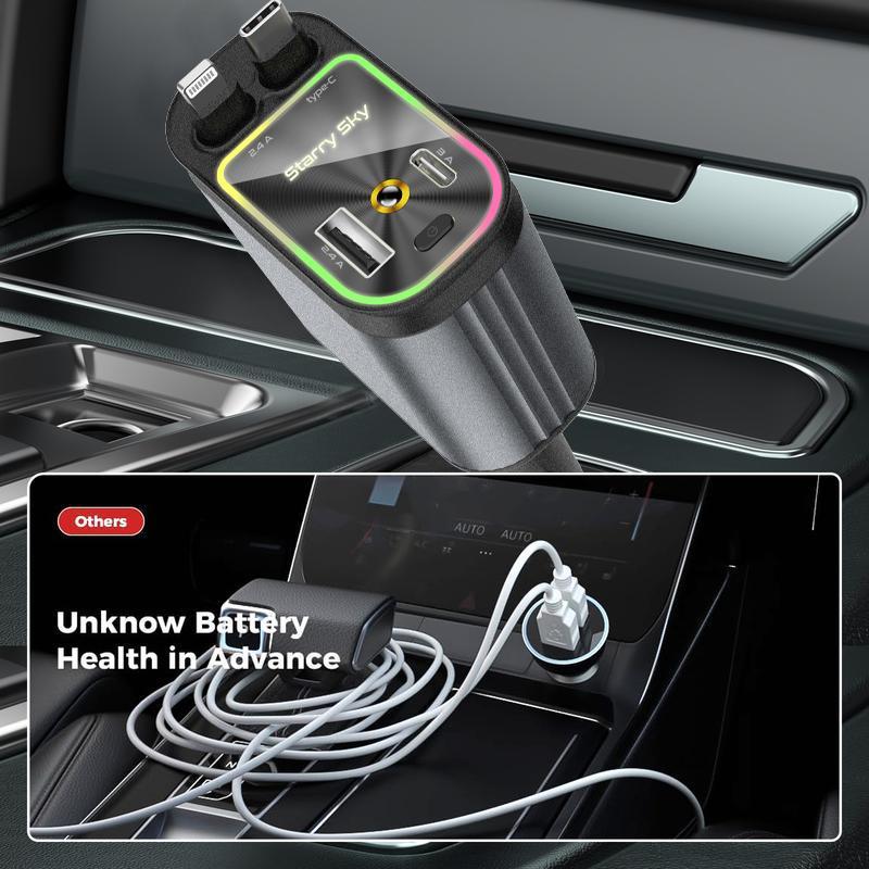 Starlight In Car Roof 4 in 1 Retractable Car Charger with US - TikTok Shop
