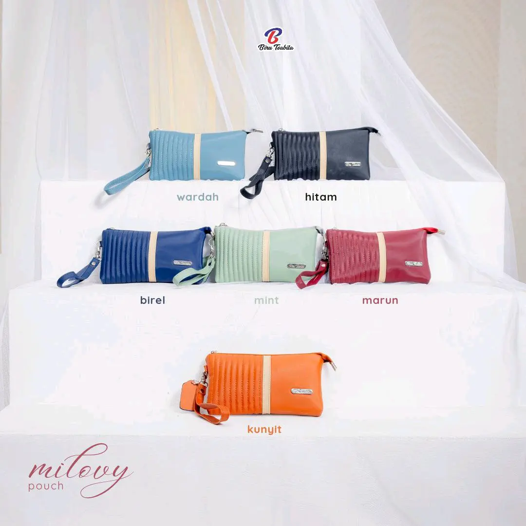 [MAMILI] MILOVY POUCH CHOCOLY BY BIRU TSABITA MAMILI Wanita Pink Hitam