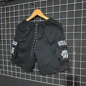 Kamar distro celana pendek punk bombardir Pria Dewasa Wanita Hitam Boxer Santai Katun Shorts