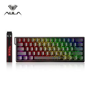AULA WIN60 HE ミニキーボード、61キー有線接続でプラグ＆プレイ対応、RGBライティング搭載、磁気スイッチホットスワップ対応、eスポーツ向け高速応答設計、PC・ノートパソコン対応
