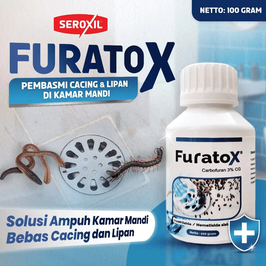 [AC] SEROXIL FURATOX - BUBUK PENGUSIR CACING LIPAN KAMAR MANDI - ANTI LIPAN CACING 100GR