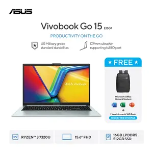 ASUS Vivobook Go 15 | E1504FA-VIPS3152M - E1504FA-VIPS3153M | AMD Ryzen 3-7320U | RAM 16GB | SSD 512GB | Layar 15.6"Inch FHD IPS | Windows 11 Home + Microsoft Office Home 2024