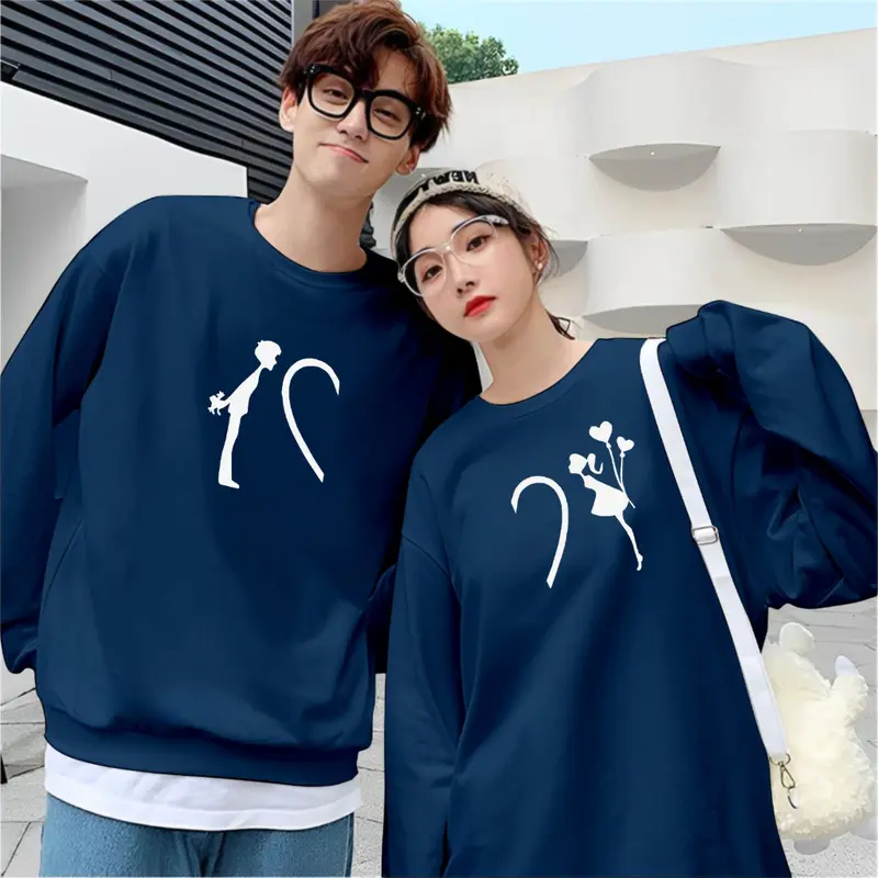 Kaos Couple Pasangan Love Orang/Kaos Pria Wanita Lengan Panjang Bahan Baby Terry Premium/Kaos Kapelan 6