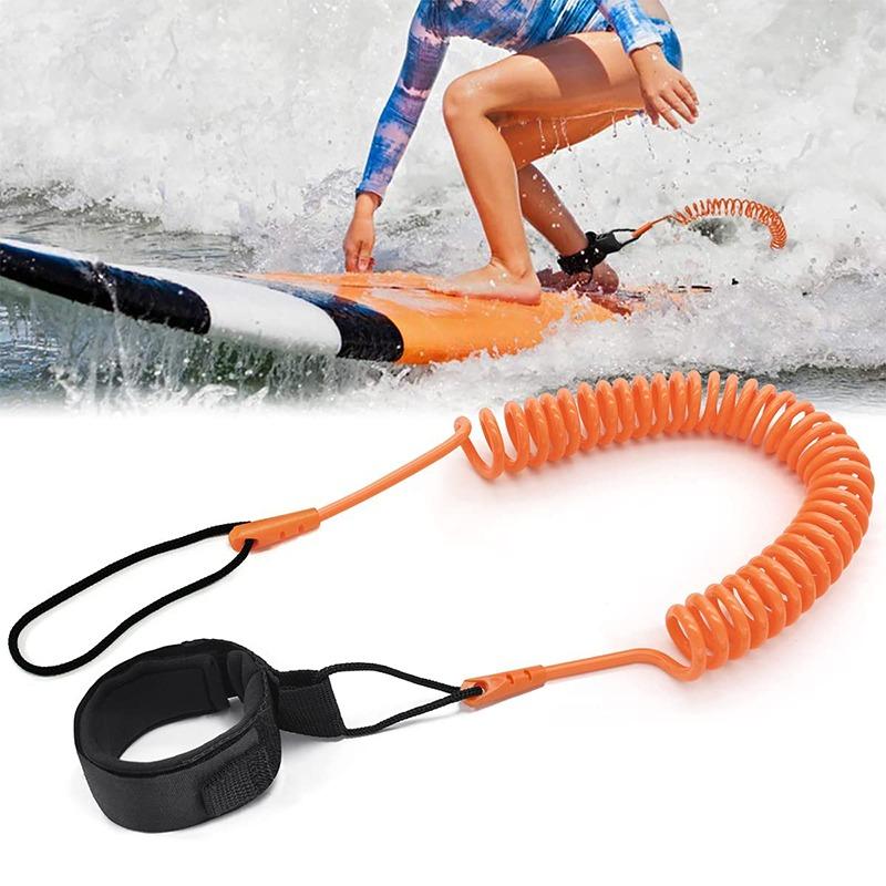 Product Introduction of 10 feet Sup traction surf rope with legs stand-up paddle board traction rope wrapped paddle board ankle strap TPU surf safety 16