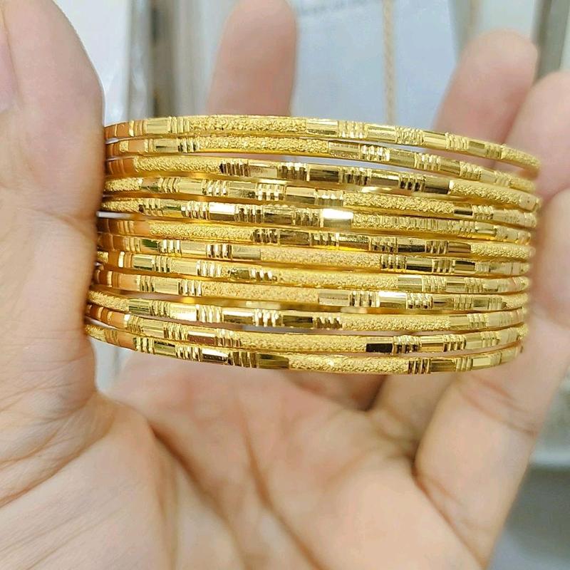 gelang kroncong set 12 motip bambu 6 motip cantik maret edisi eid mubarok mewah Emas Gold 1
