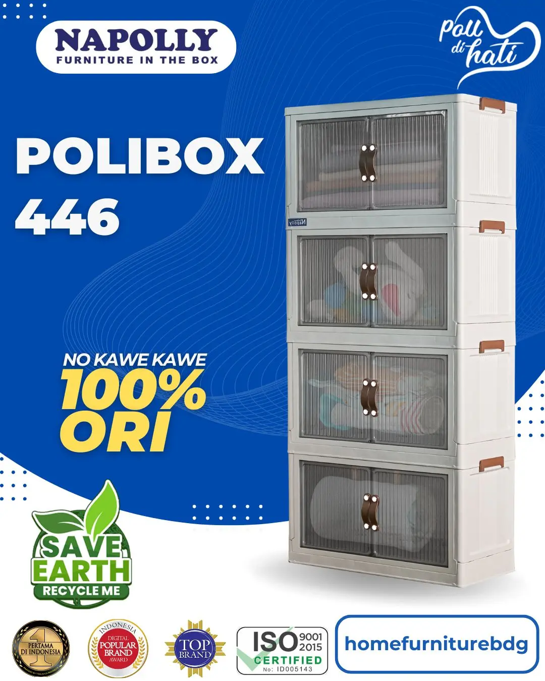 Napolly Lemari/Rak 4 Susun Serbaguna dan Lipat (Polibox-446)