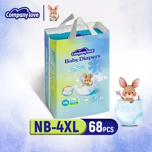Company Love Celana Popok Bayi NB68/S44/M42/L40/XL38/2XL34/3XL32/4XL30 Anti Tumpah dengan Teknologi Penyerapan Penuh dan Bahan Melembapkan Alami NB-4XL 68PCS