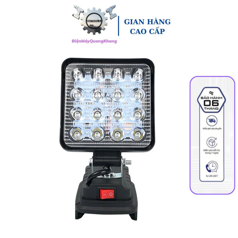 Thân đèn pin 16 bóng led dùng pin Makita chân phổ thông thiết kế bi cầu chiếu xa