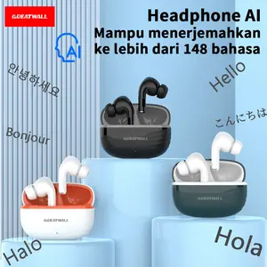 AI Wireless Bluetooth Earphone Kontrol Sentuh Headphone untuk AirPods Mini Headset Olahraga Luar Ruangan Suara Berkualitas Tinggi