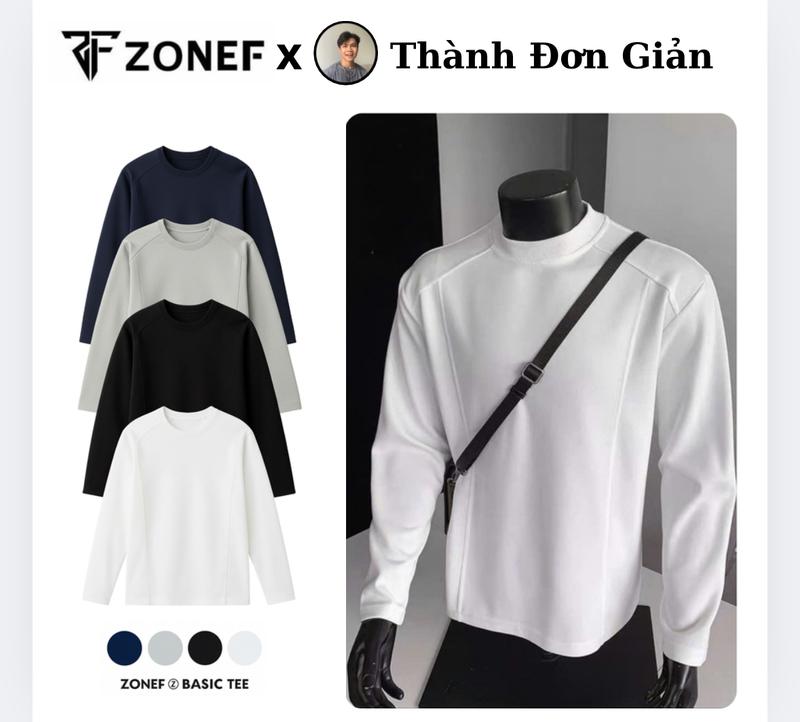   ZONEF x Thành Đơn Giản  Áo Thun Dài Tay Giữ Nhiệt Cổ Tròn Form Relaxfit Tôn Dáng By Zonef. Áo Thun Mềm Mịn Co Giãn Phong Cách Trẻ Trung Năng Động Năng Động 