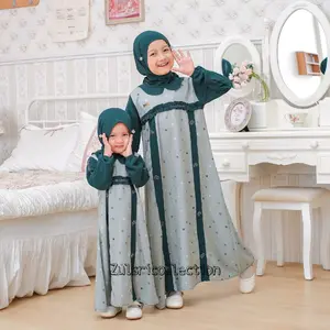 Khalisa kids gamis anak syari set khimar usia 1-12 tahun / gamis anak lebaran terbaru / gamis anak modern kekinian