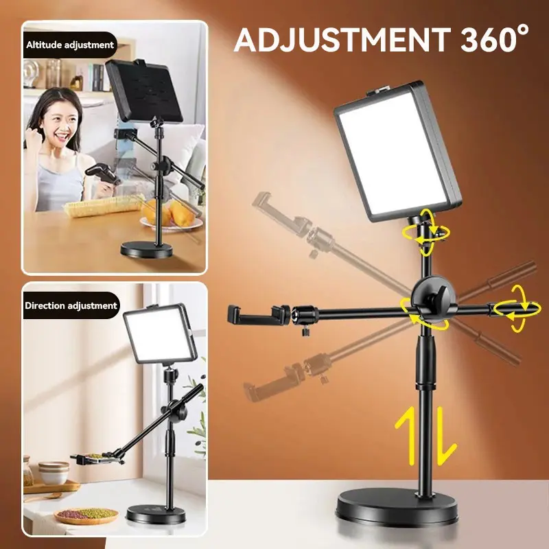ODBORE Lampu LED Portabel Stand HP Overhead For Live Streaming Video Fotografi Vlog Konten Kreator 4