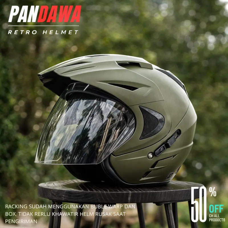 INK Helm Model JP8 Double Visor Half Face Helmet SNI Motorcycle Packing Box Free Stiker 4