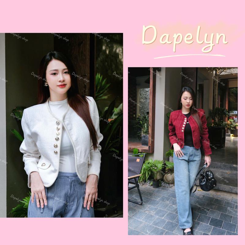 (Deal Mở Bán)  Áo Khoác Dạ Tweed 6 Cúc Siêu Cá Tính, Áo Dạ Khoác Siêu Xinh, Chất Liệu Dày Dặn Phong Cách Trẻ Trung (CÓ BIGSIZE) Dapleyn